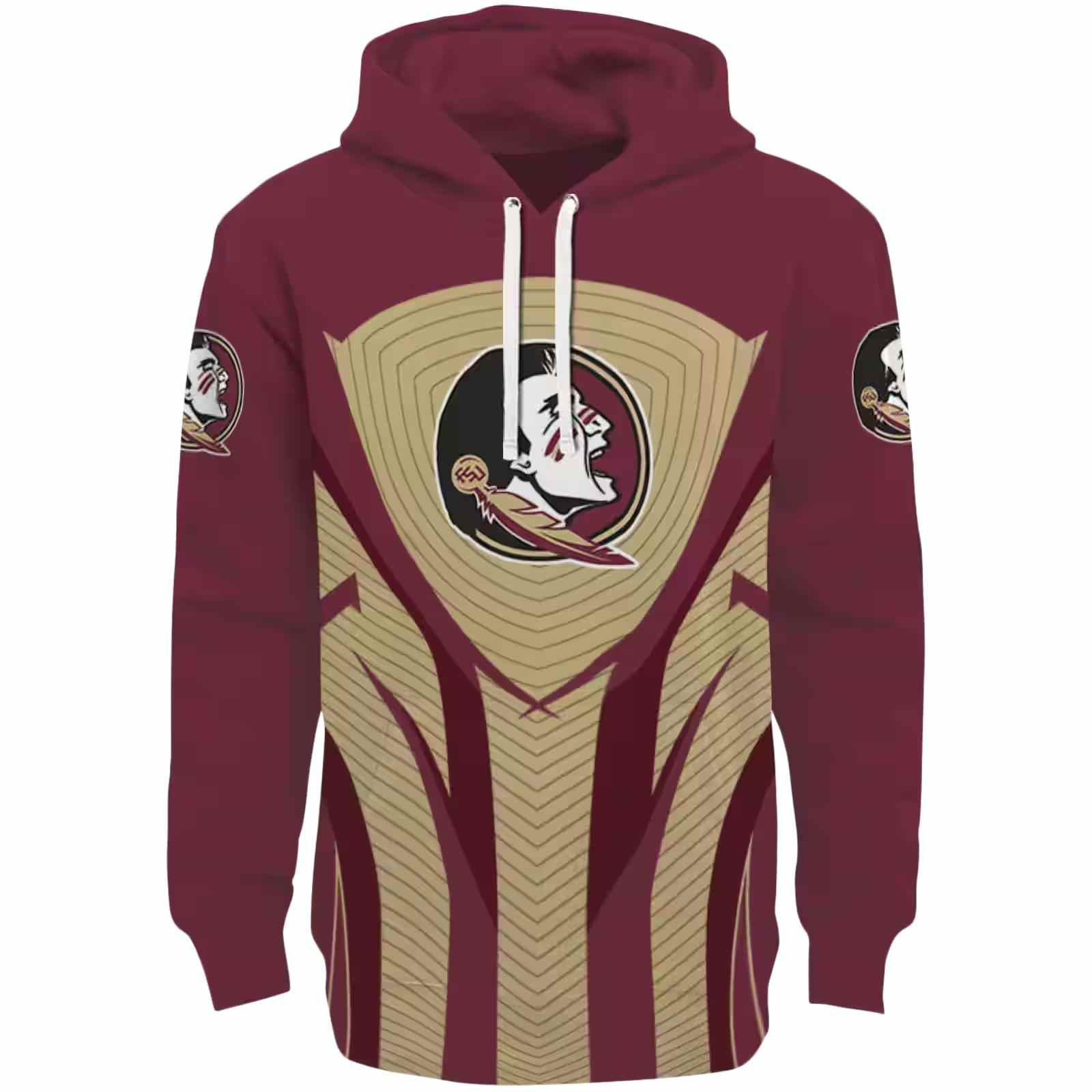 Florida State Seminoles Concentric Lines Garnet Black Hoodie