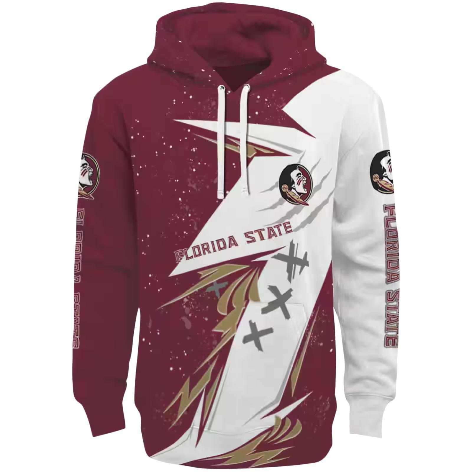 Florida State Seminoles Dynamic Slash Garnet White Hoodie