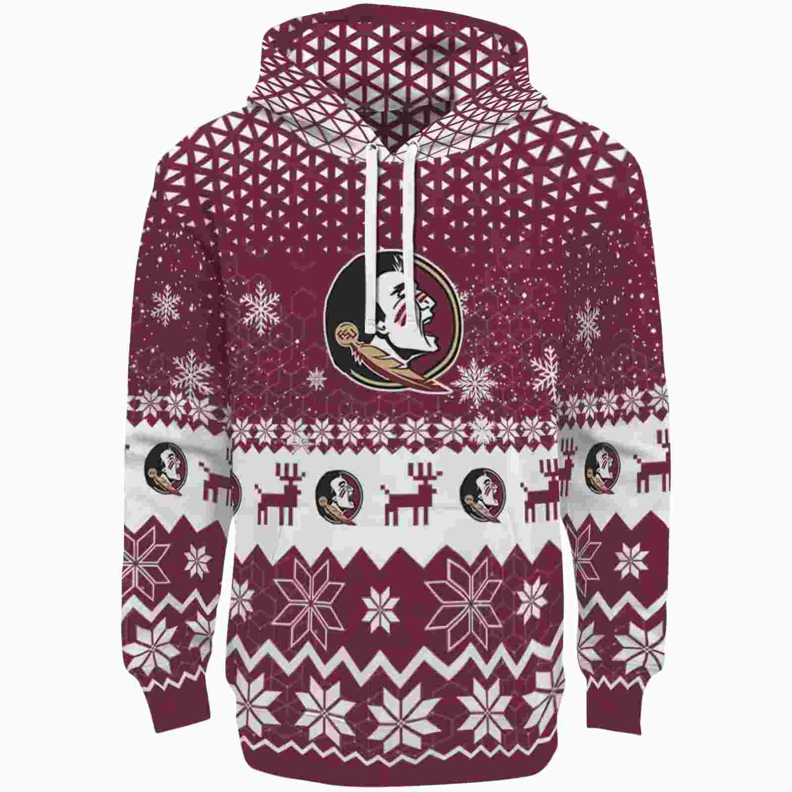 Florida State Seminoles Reindeer Motif Garnet Hoodie