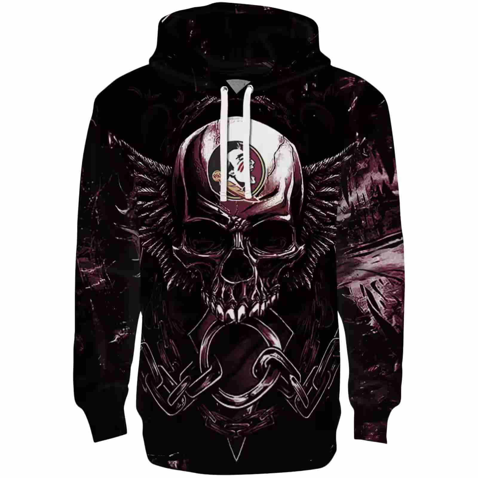Florida State Seminoles Skull Artwork Garnet Black Hoodie