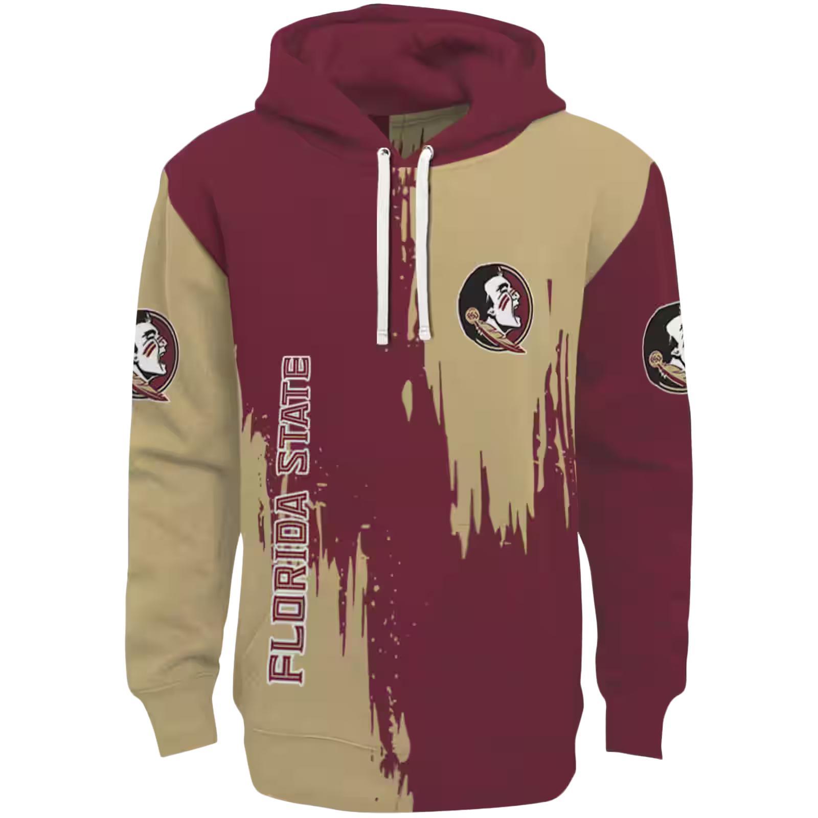 Florida State Seminoles Splatter Effect Garnet Hoodie