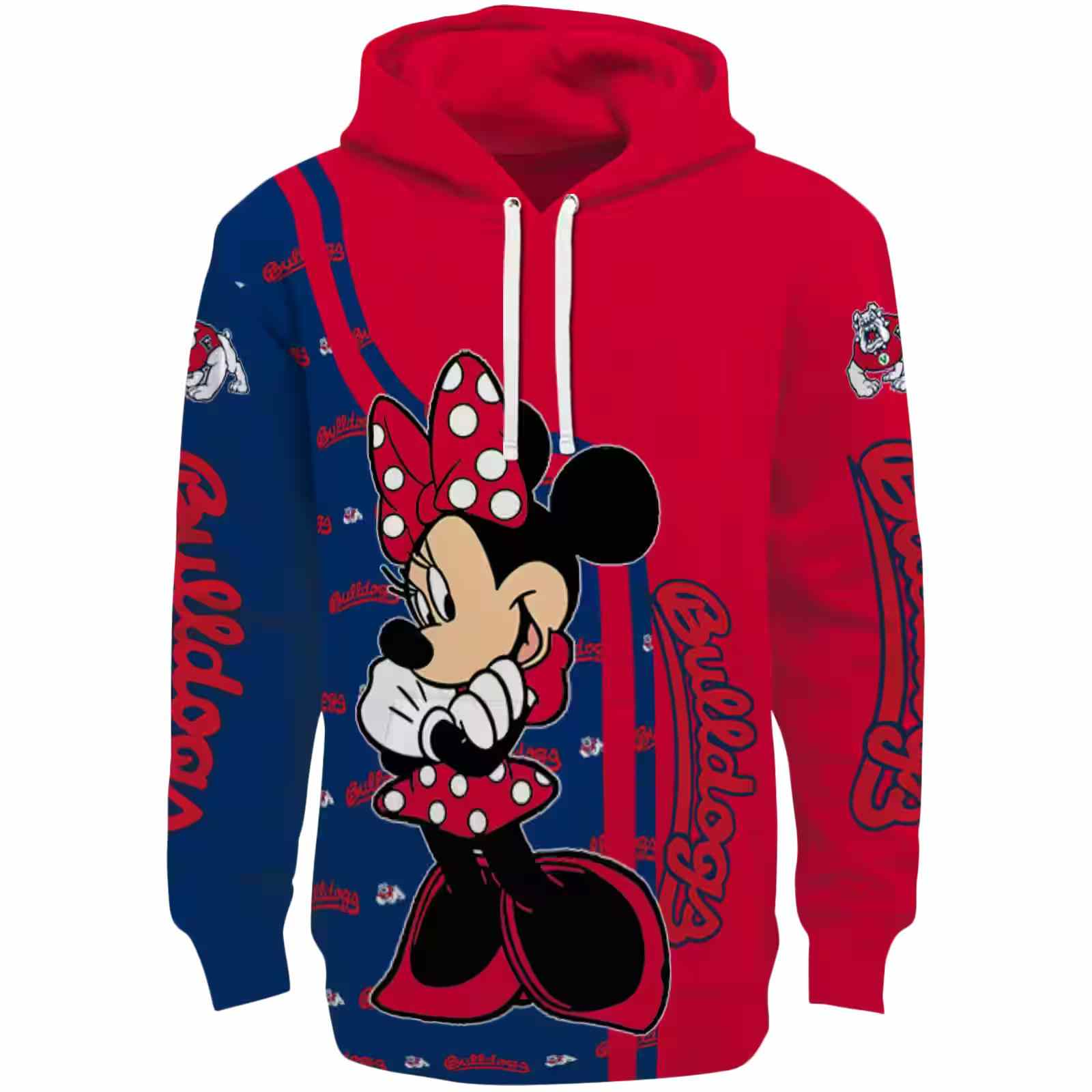 Fresno State Bulldogs Minnie Mouse Red Hoodie