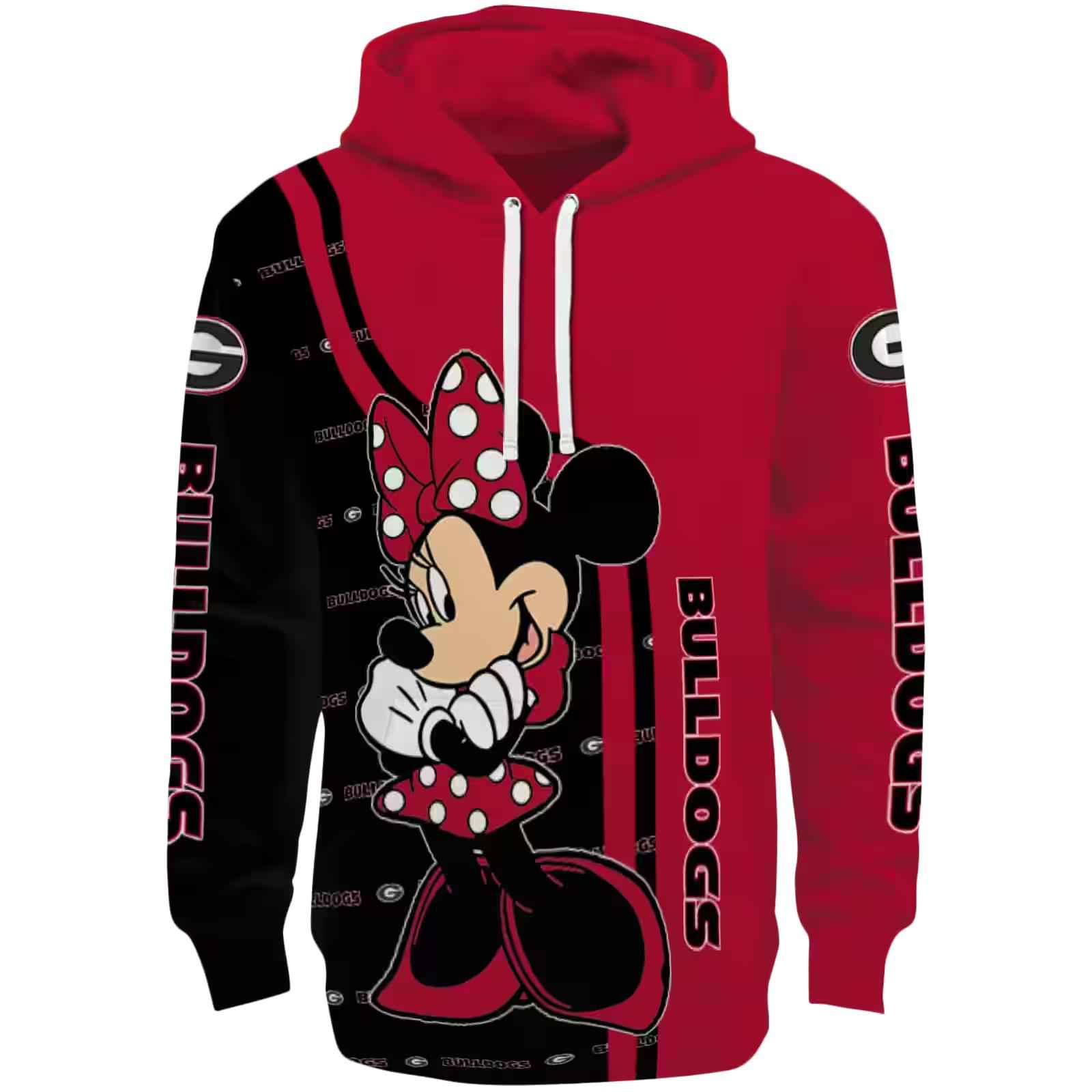 Georgia Bulldogs Minnie Mouse Red Hoodie