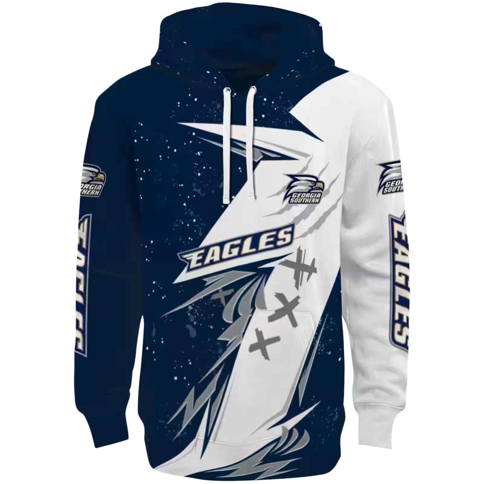 Georgia Southern Eagles Dynamic Slash Blue White Hoodie