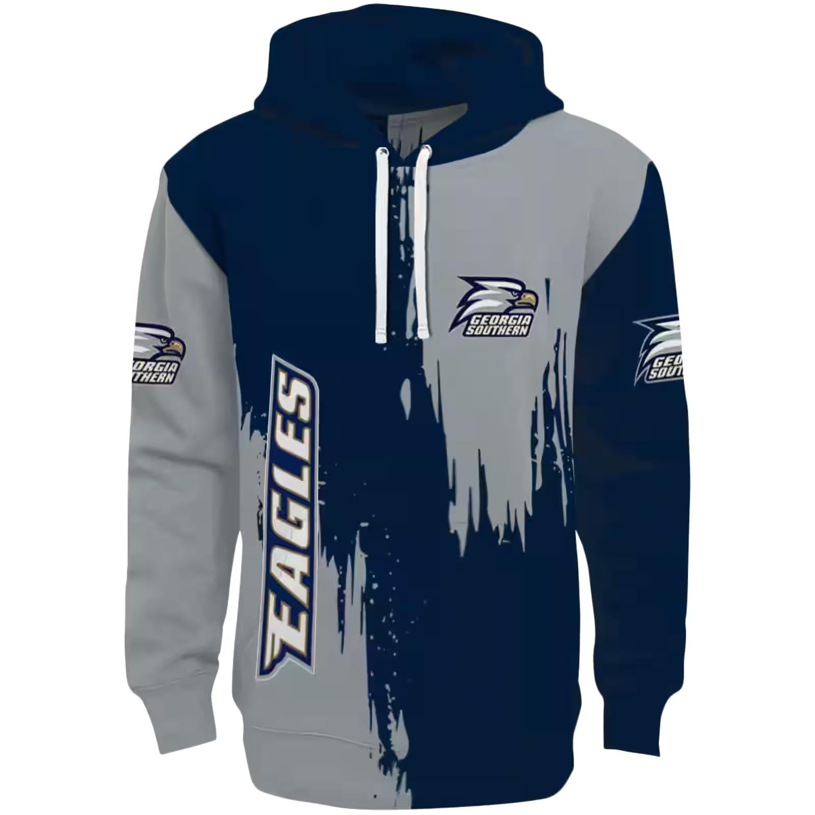 Georgia Southern Eagles Splatter Effect Blue Hoodie