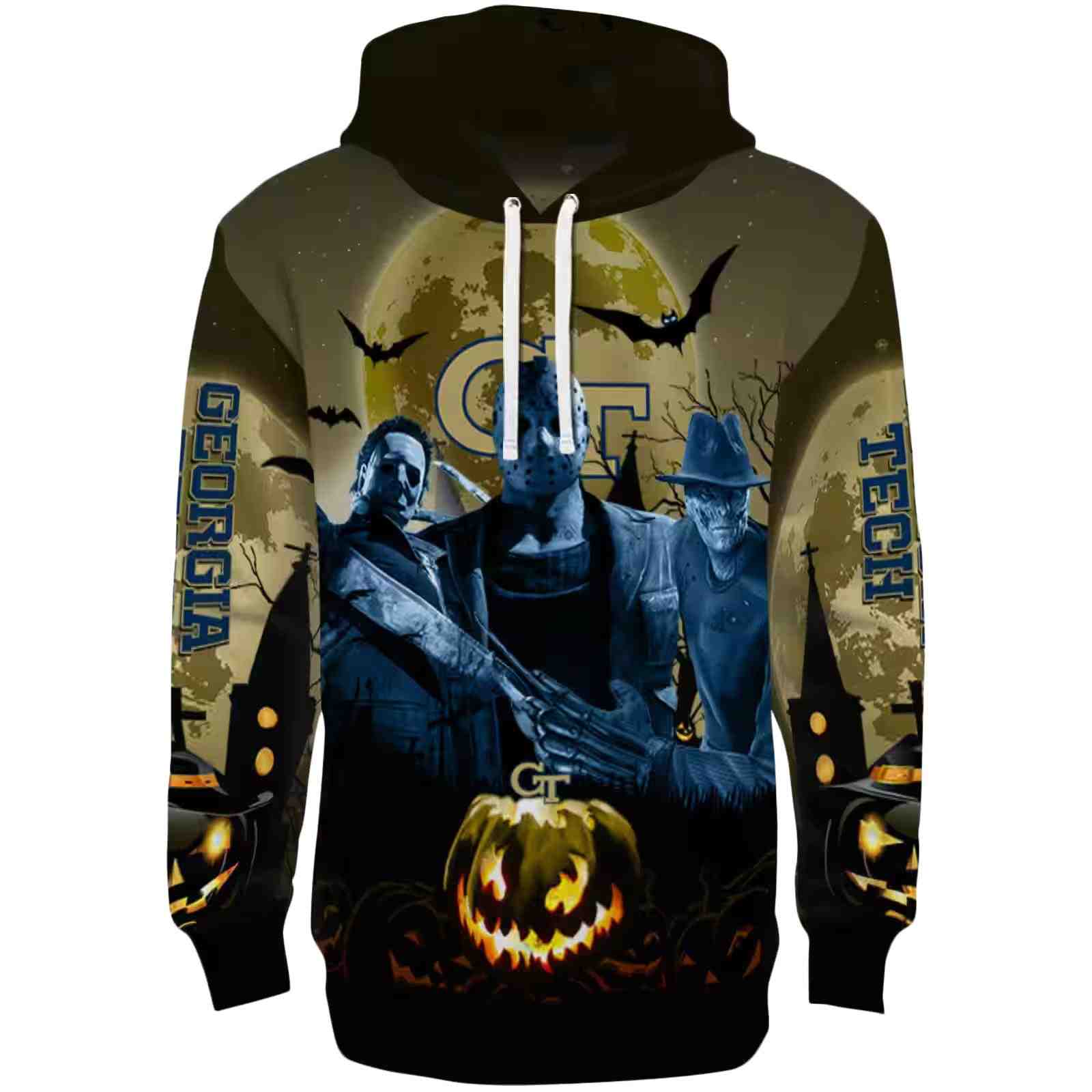 Georgia Tech Yellow Jackets Halloween Vibes Gold Black Hoodie