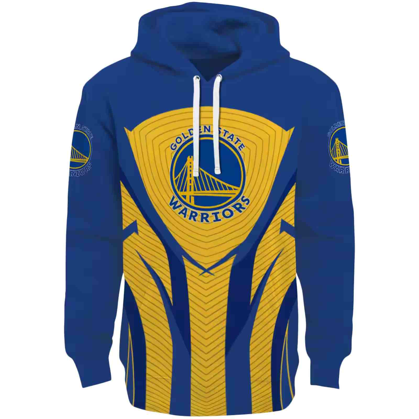 Golden State Warriors Concentric Lines Blue Black Hoodie