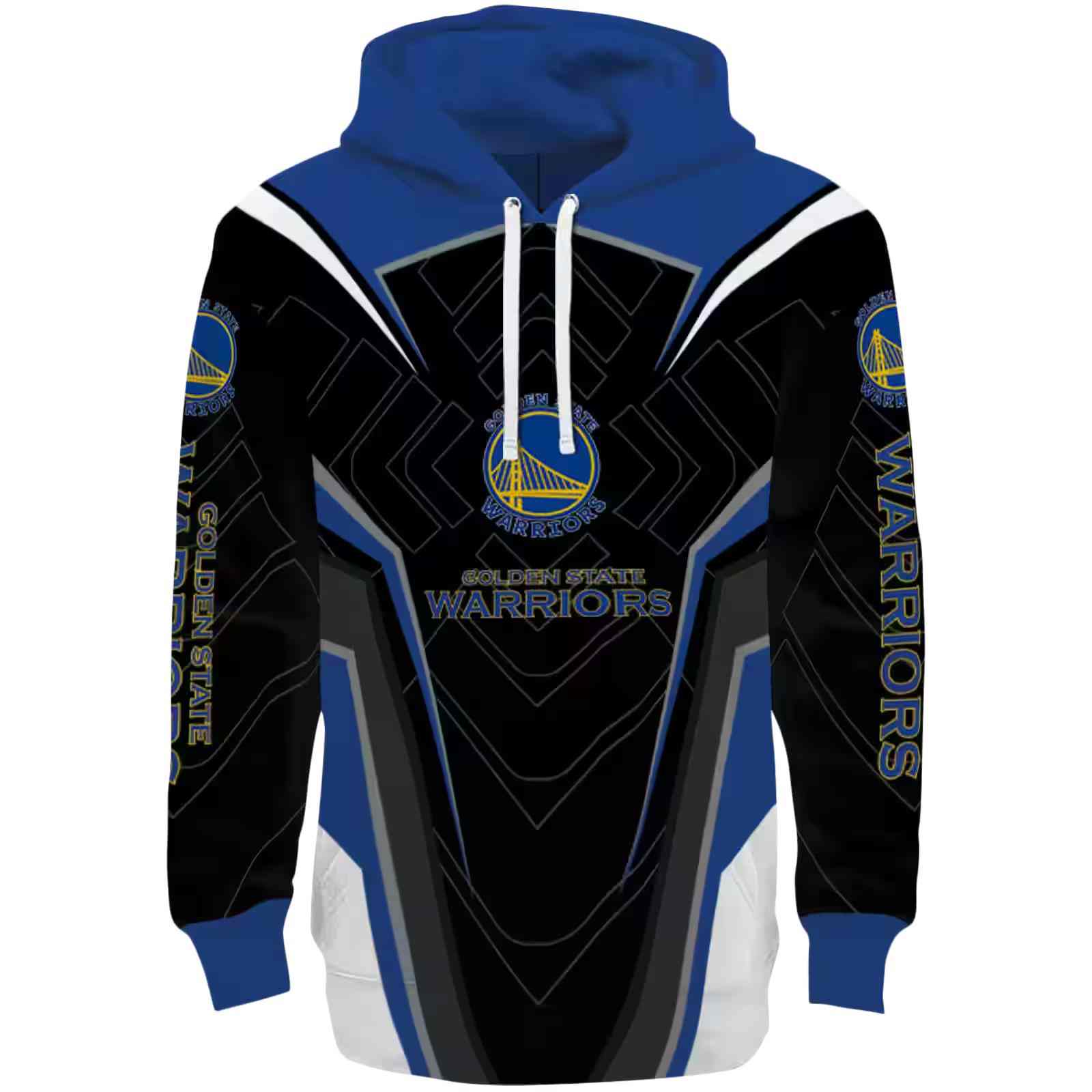 Golden State Warriors Futuristic Pattern Blue Black Hoodie