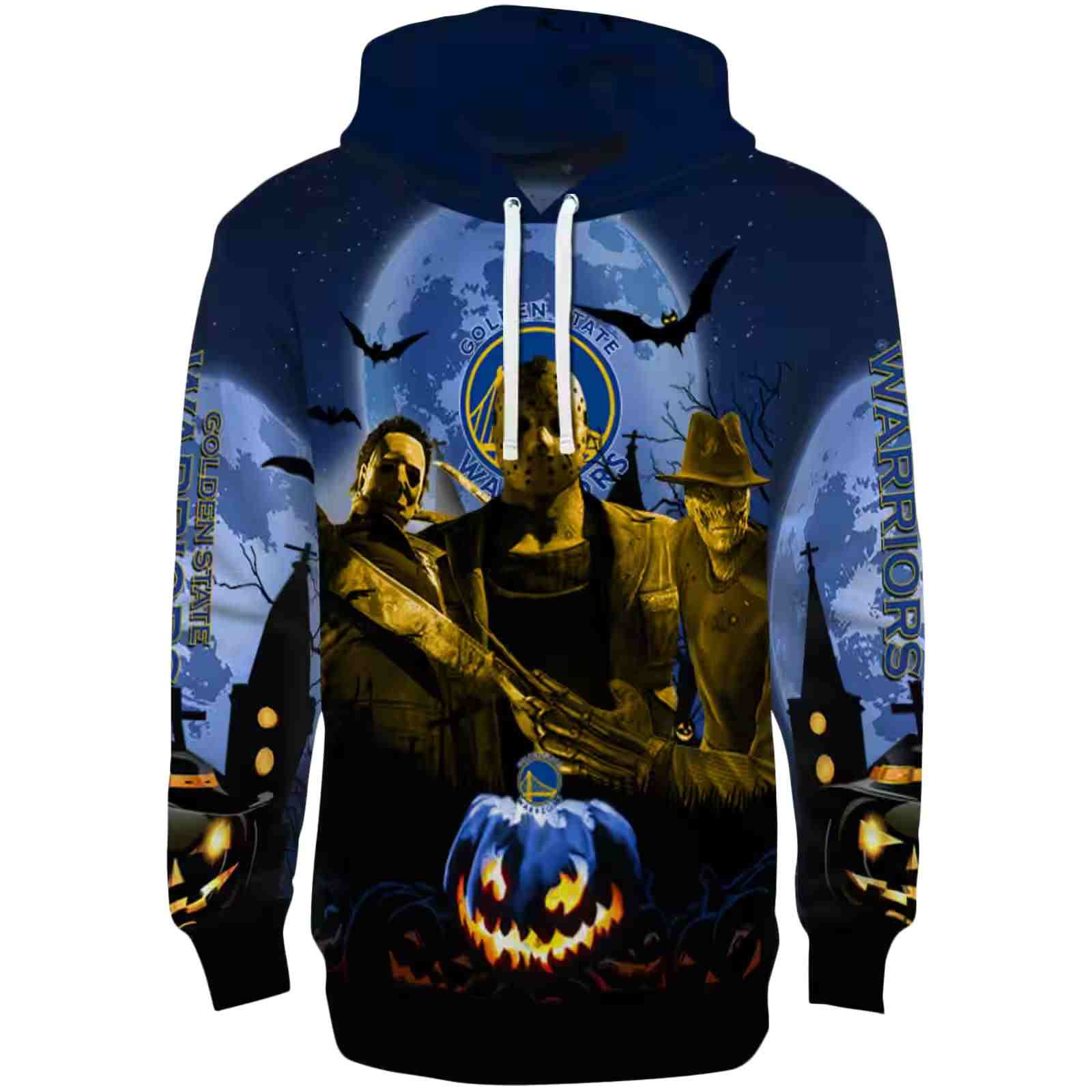 Golden State Warriors Halloween Vibes Blue Black Hoodie