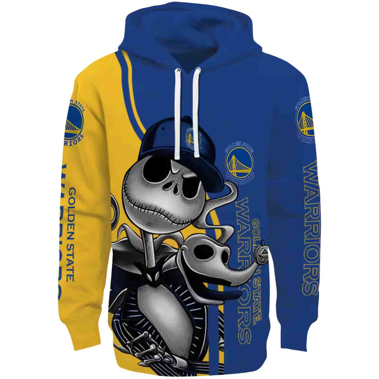 Golden State Warriors Jack Skellington Blue Hoodie