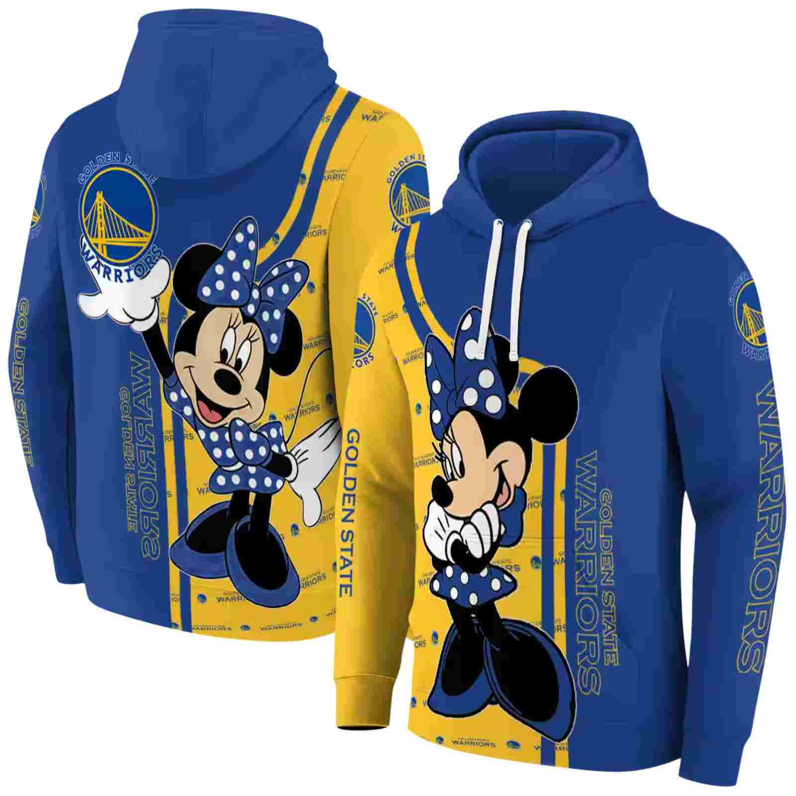 golden state warriors minnie mouse blue hoodie fashion forward