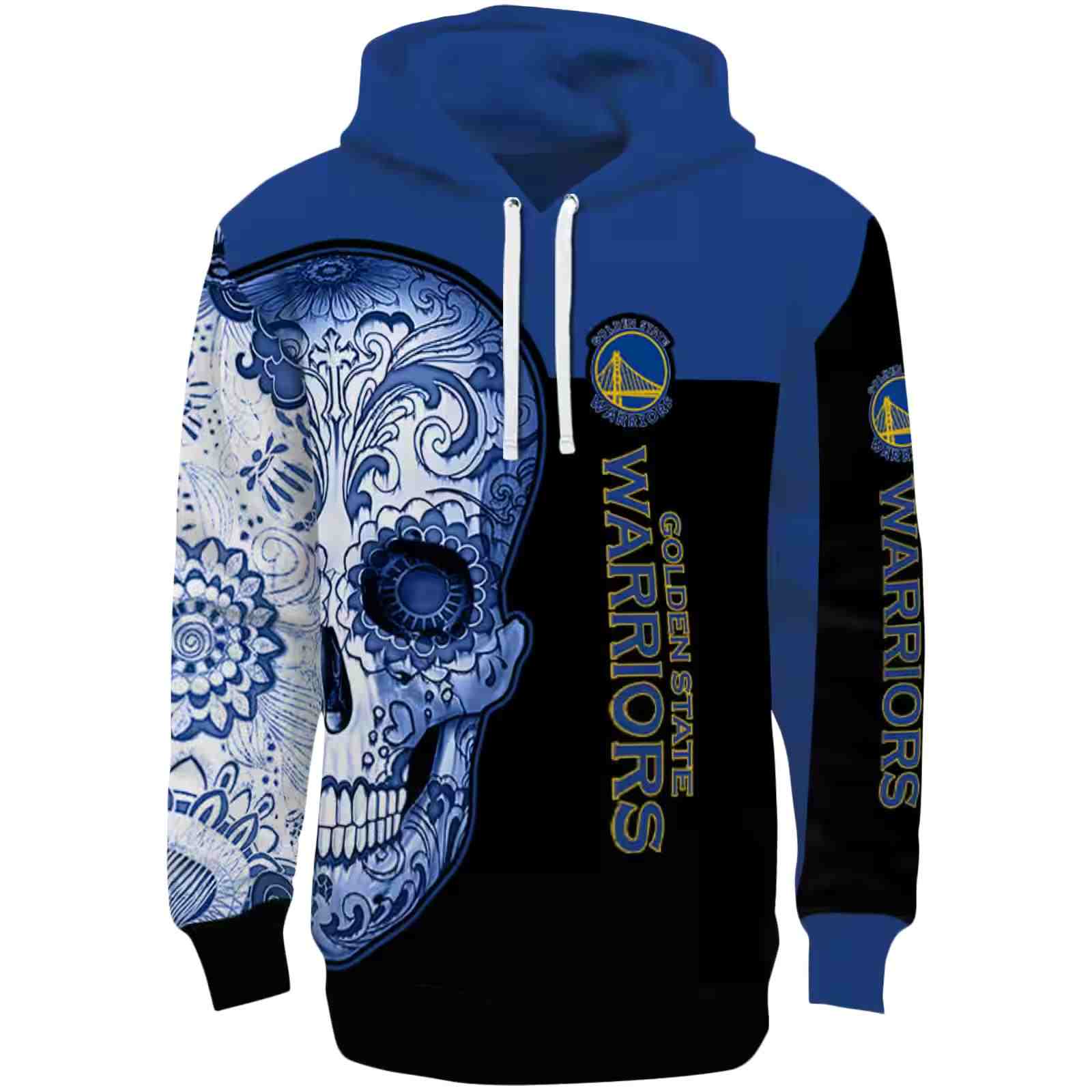 Golden State Warriors Sugar Skull Blue Black Hoodie