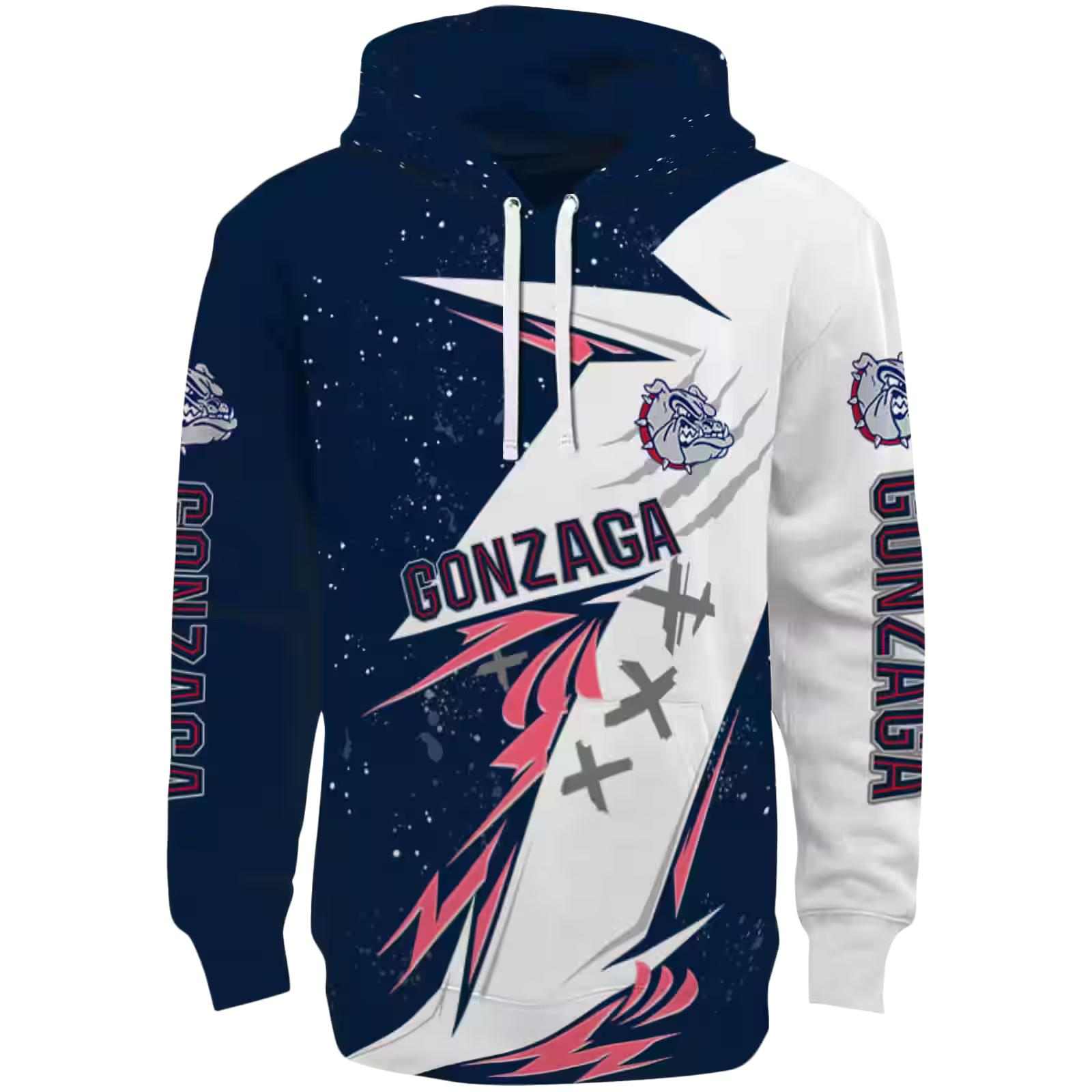 Gonzaga Bulldogs Dynamic Slash Blue White Hoodie