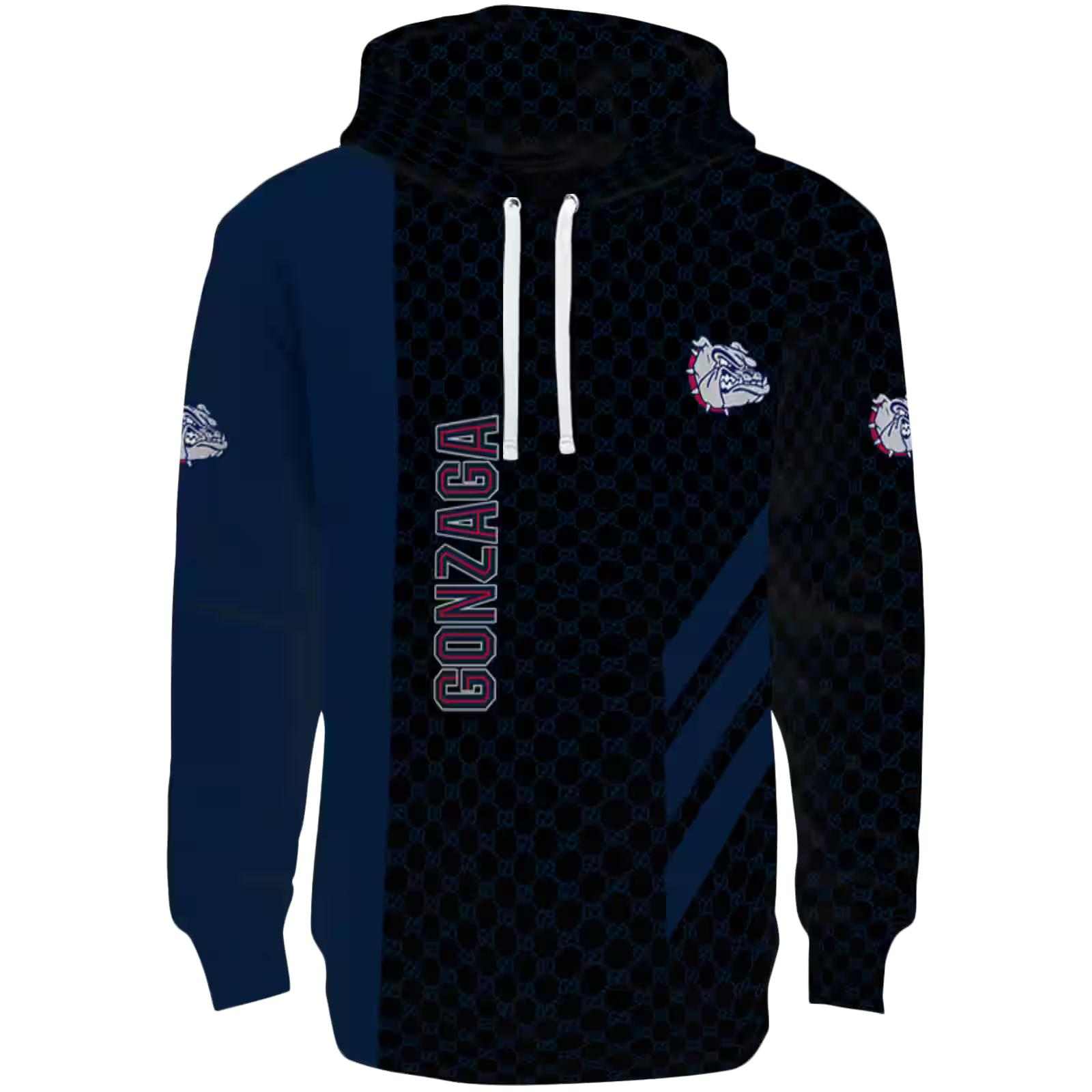 Gonzaga Bulldogs Monogram Pattern Blue Hoodie