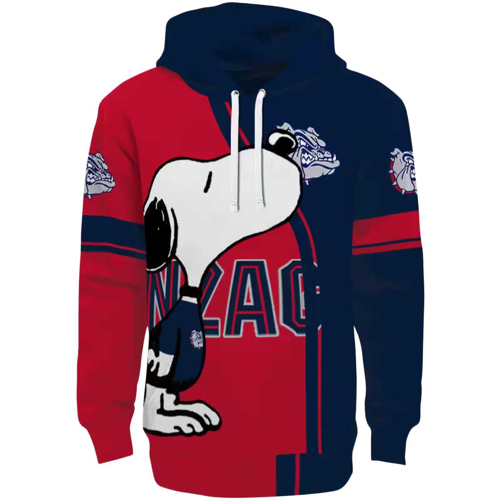 Gonzaga Bulldogs Playful Snoopy Blue Hoodie