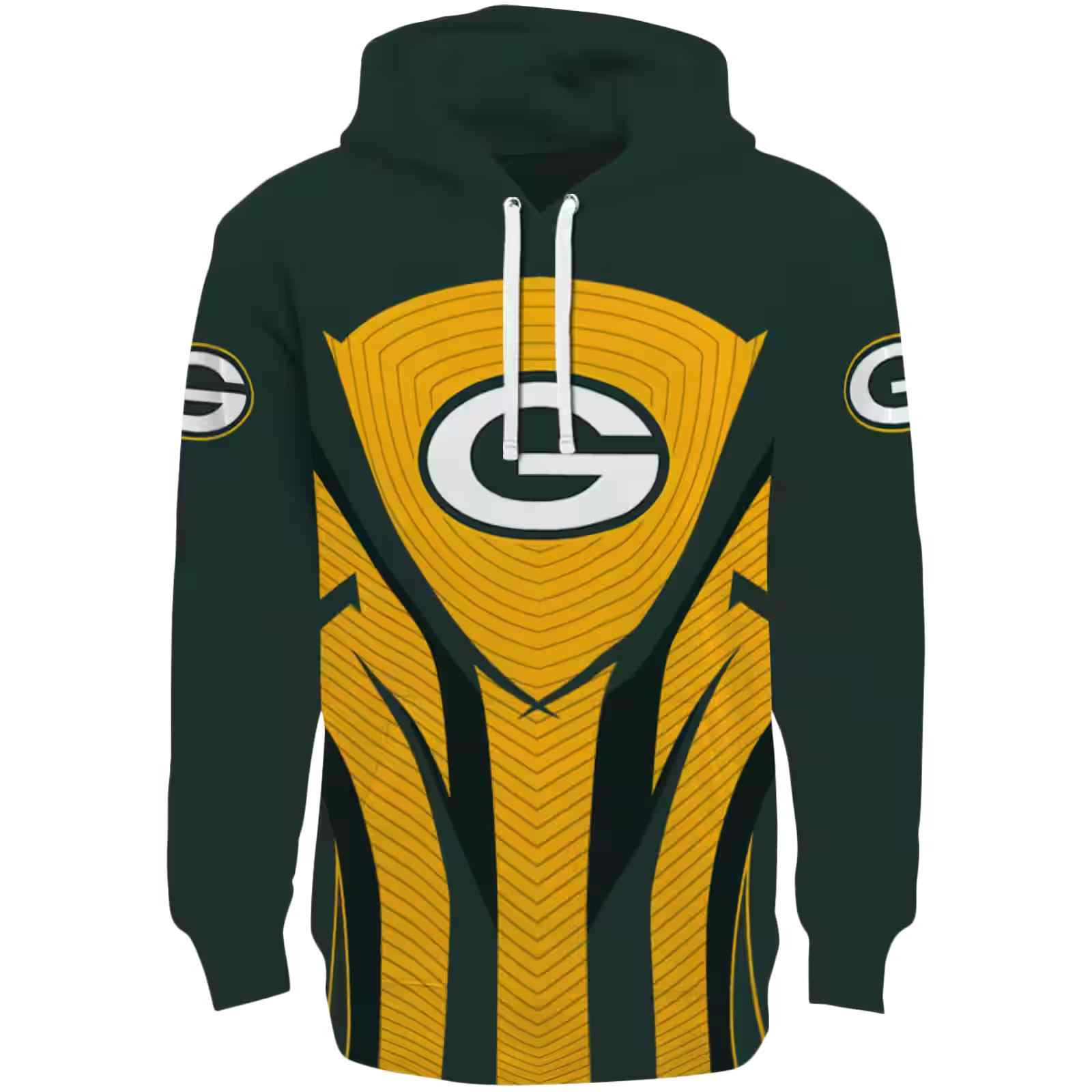 Green Bay Packers Concentric Lines Green Black Hoodie