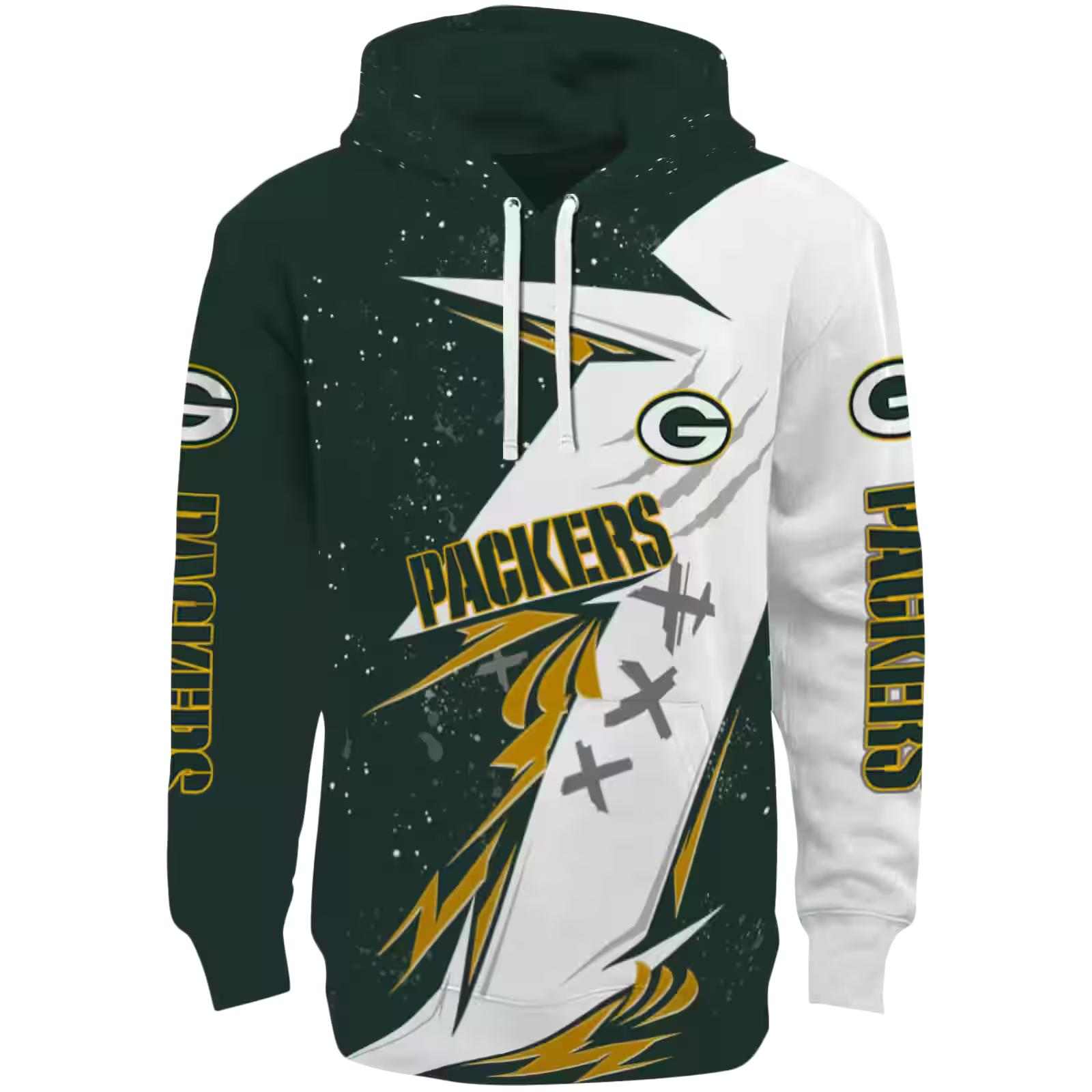 Green Bay Packers Dynamic Slash Green White Hoodie