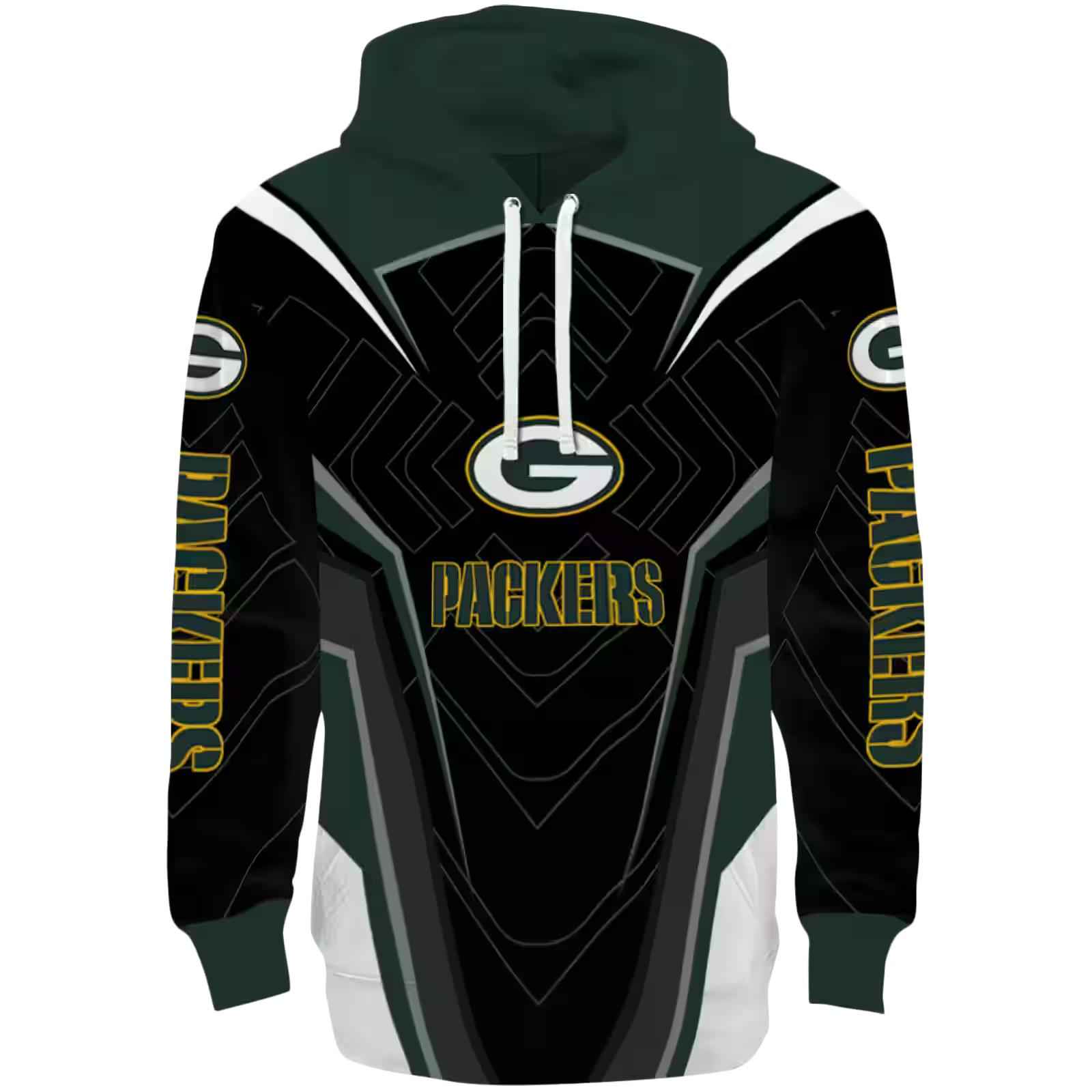 Green Bay Packers Futuristic Pattern Green Black Hoodie