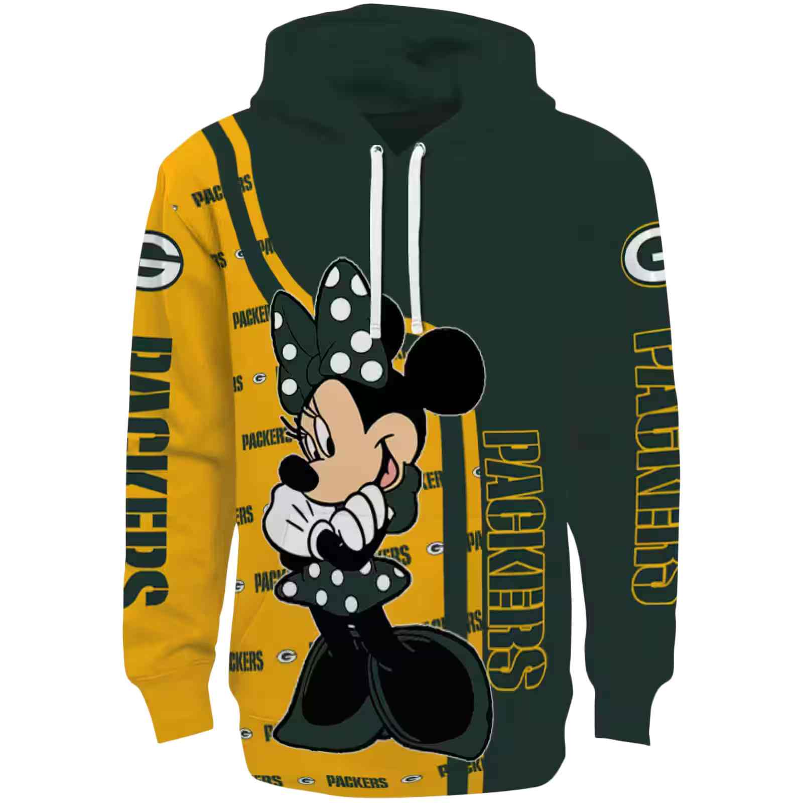 Green Bay Packers Minnie Mouse Green Hoodie