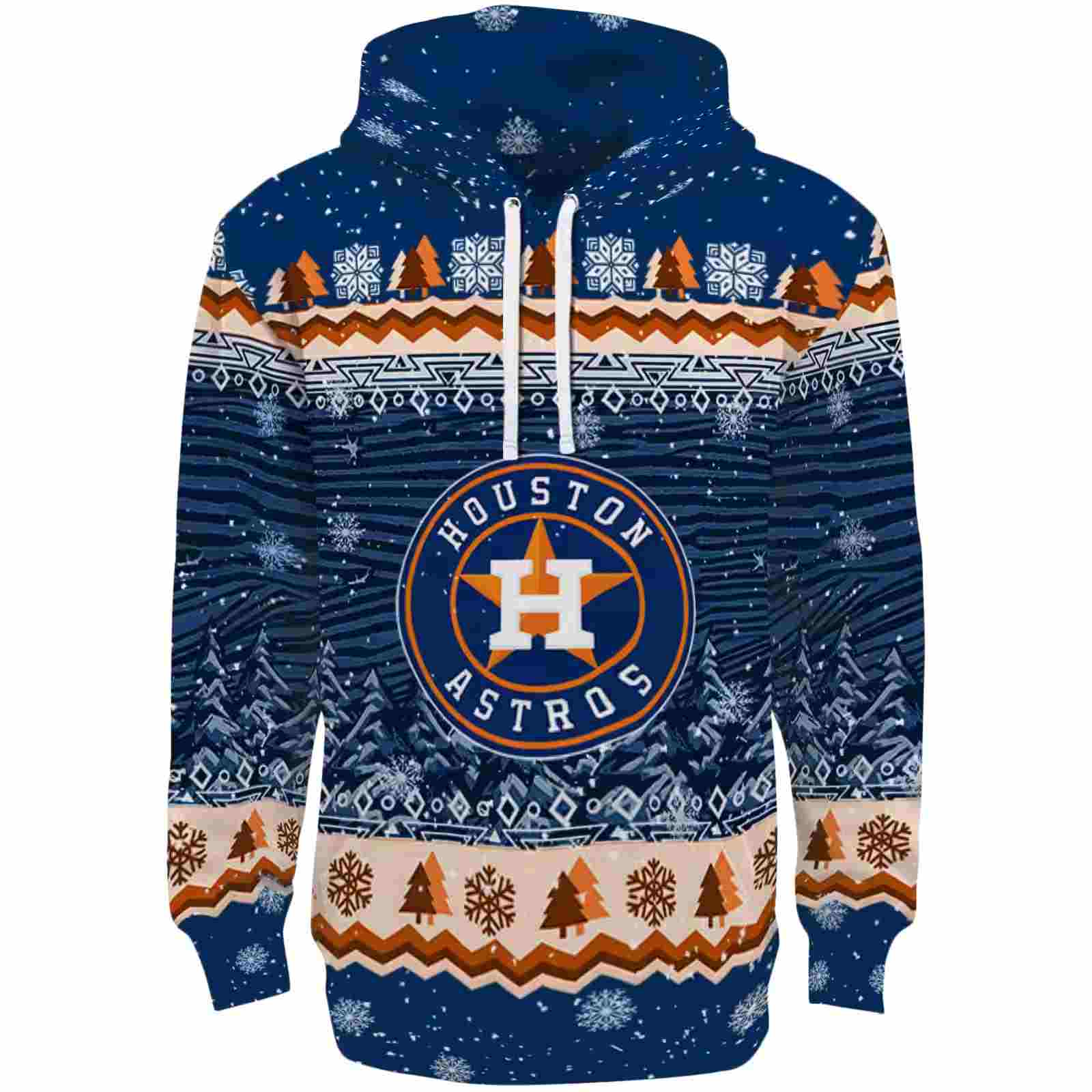 Houston Astros Christmas Trees Blue Hoodie