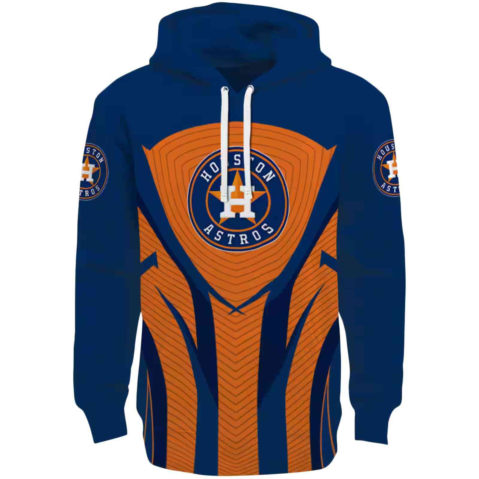 Houston Astros Concentric Lines Blue Black Hoodie