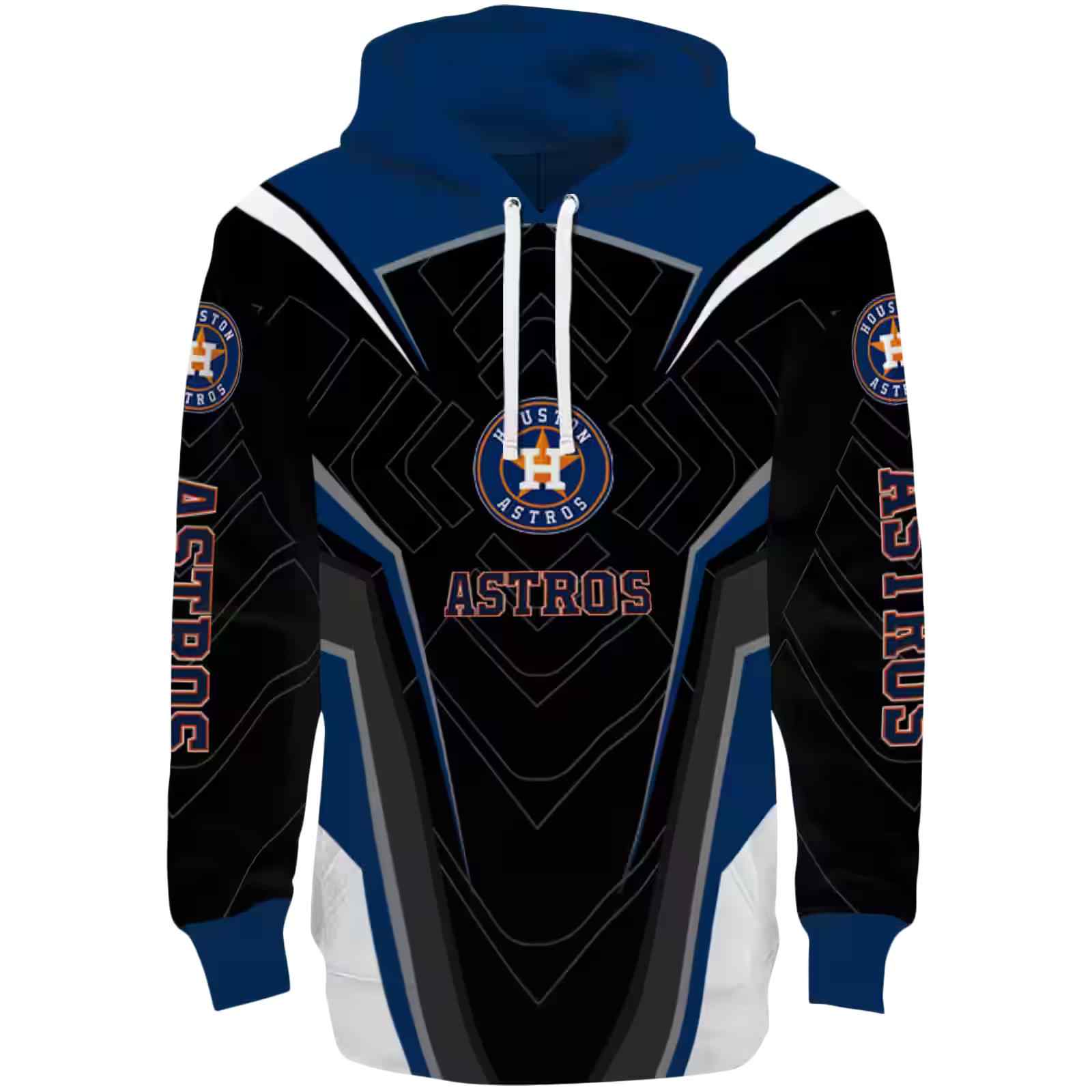 Houston Astros Futuristic Pattern Blue Black Hoodie