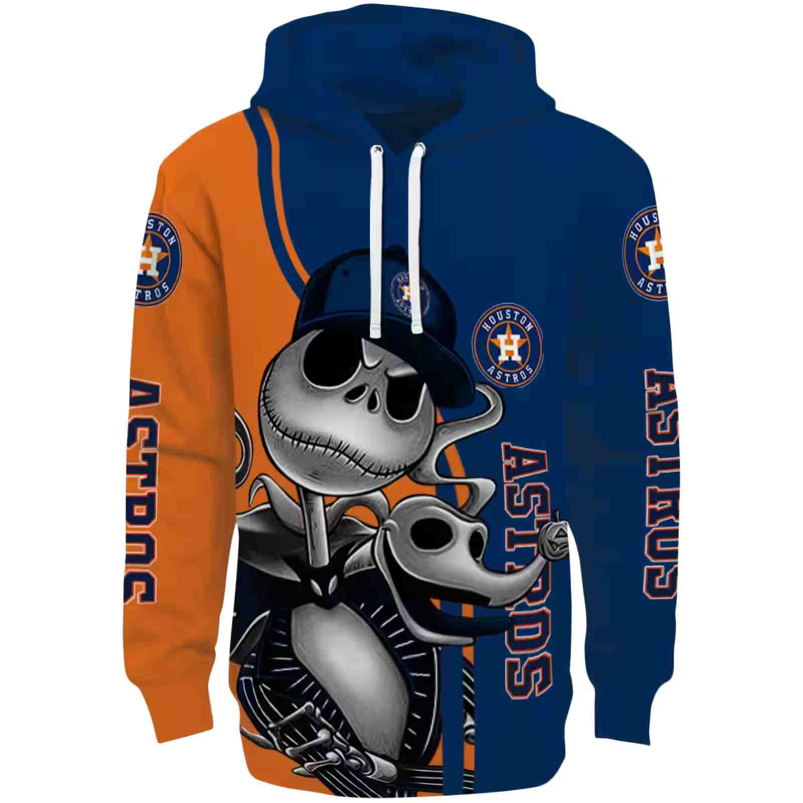 Houston Astros Jack Skellington Blue Hoodie