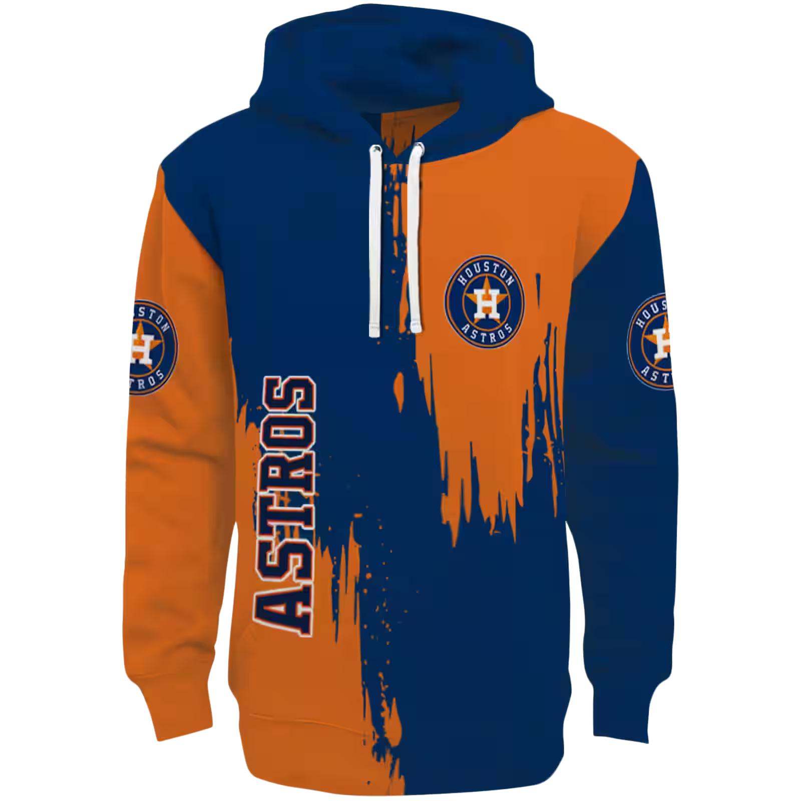 Houston Astros Splatter Effect Blue Hoodie