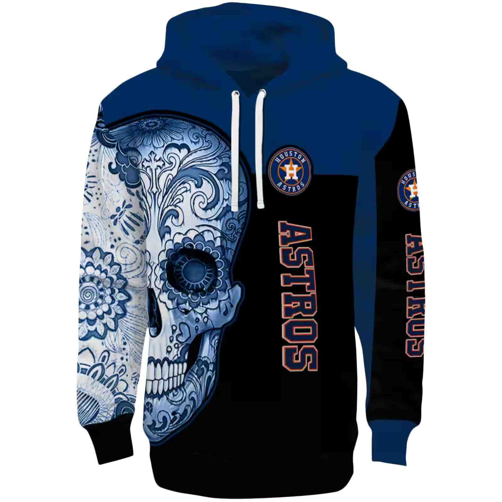 Houston Astros Sugar Skull Blue Black Hoodie