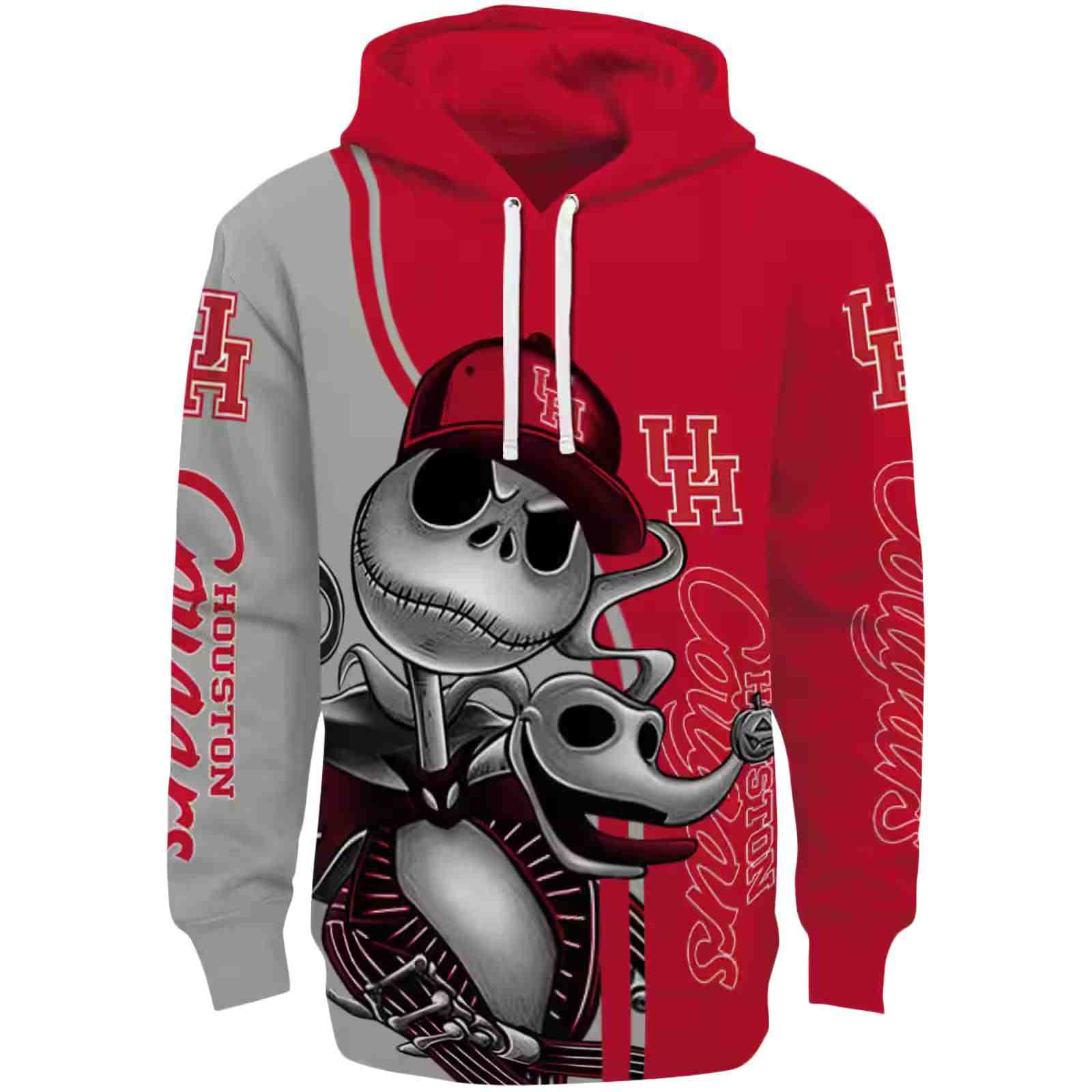 Houston Cougars Jack Skellington Red Hoodie