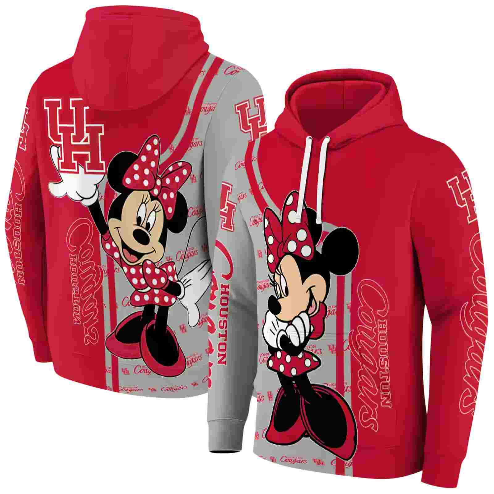 houston cougars minnie mouse red hoodie fashion forward