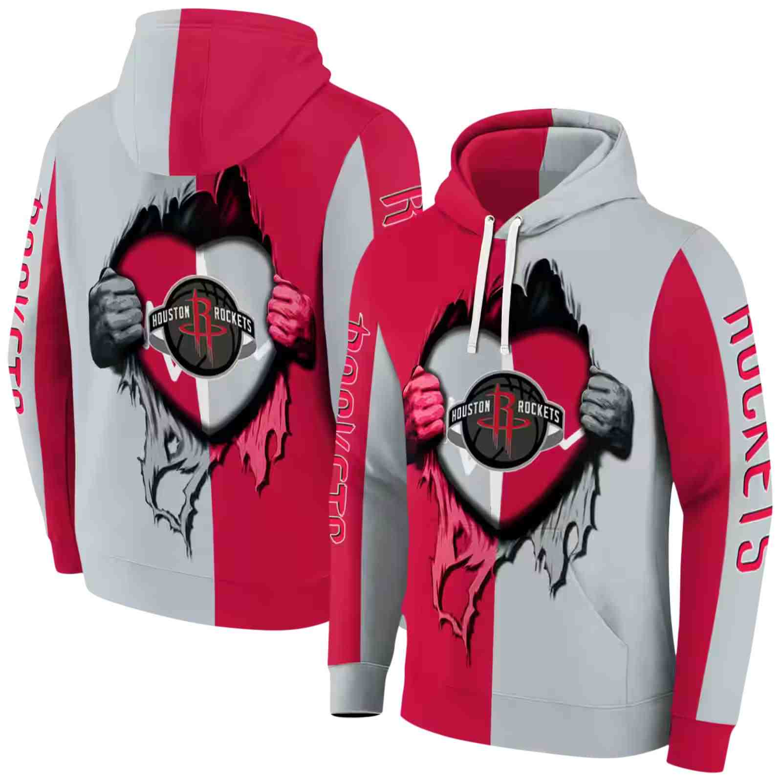 houston rockets heartbeat graphic red hoodie fashion forward