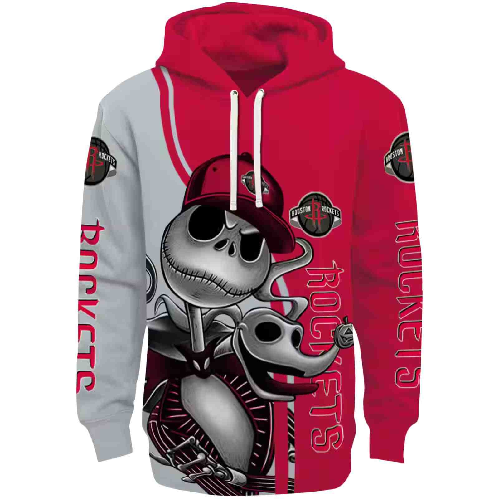 Houston Rockets Jack Skellington Red Hoodie