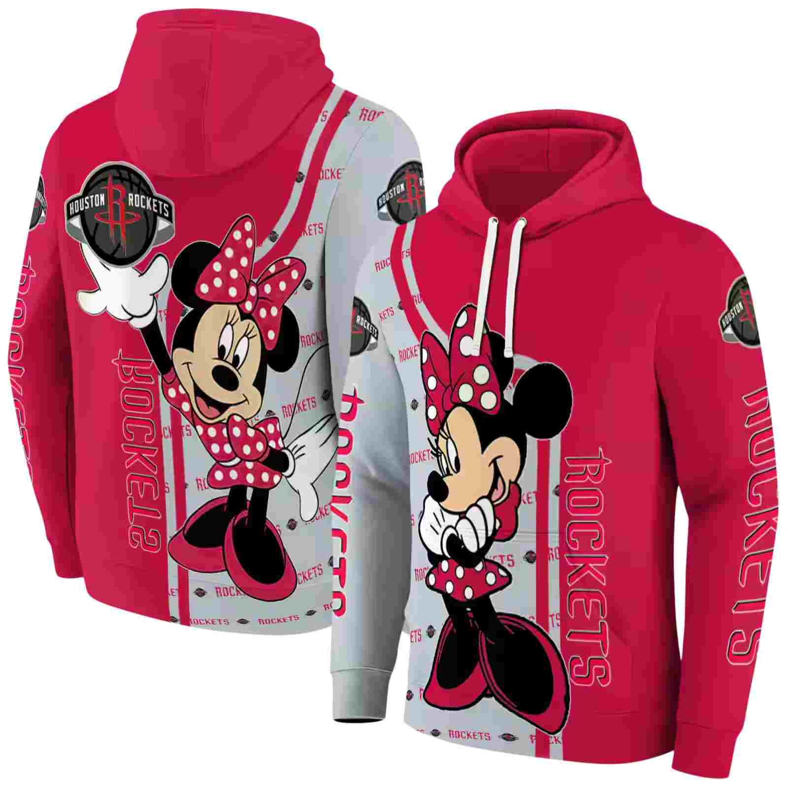 houston rockets minnie mouse red hoodie fashion forward