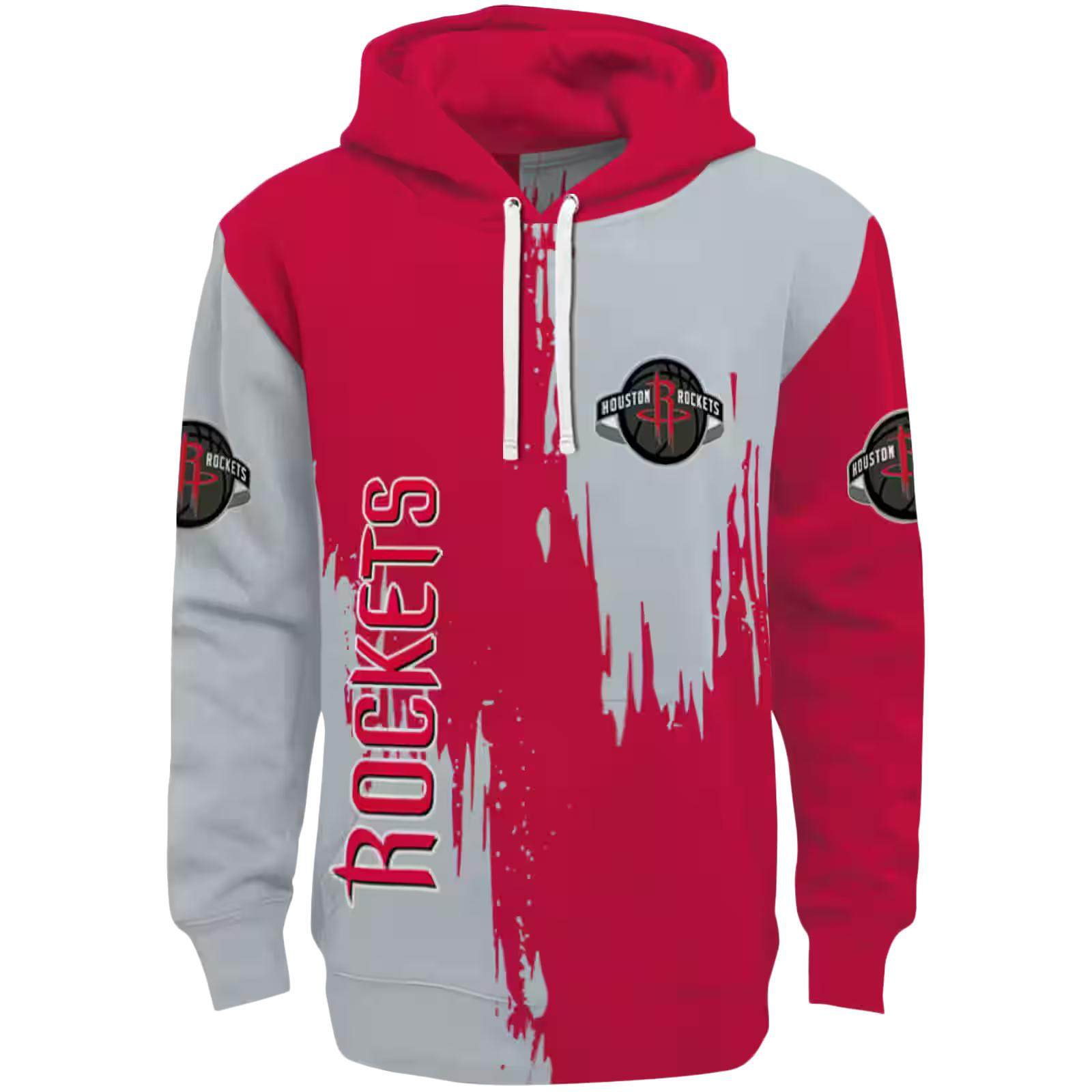 Houston Rockets Splatter Effect Red Hoodie