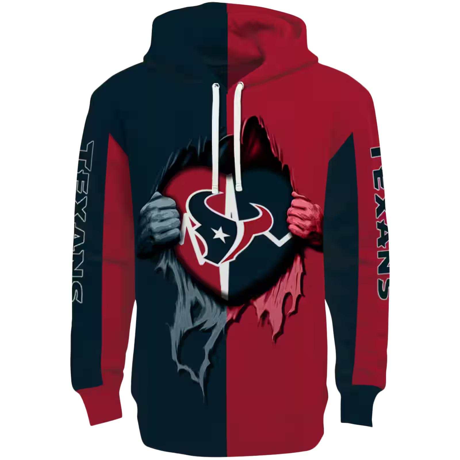 Houston Texans Heartbeat Graphic Blue Hoodie