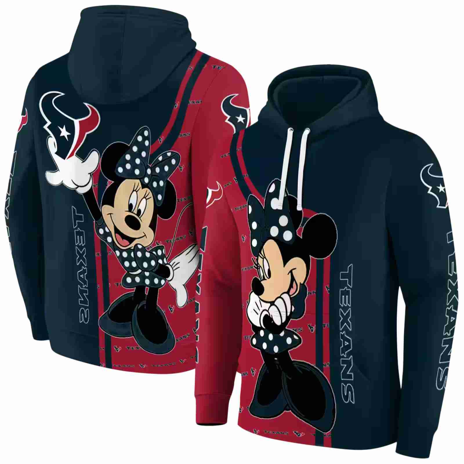 houston texans minnie mouse blue hoodie fashion forward