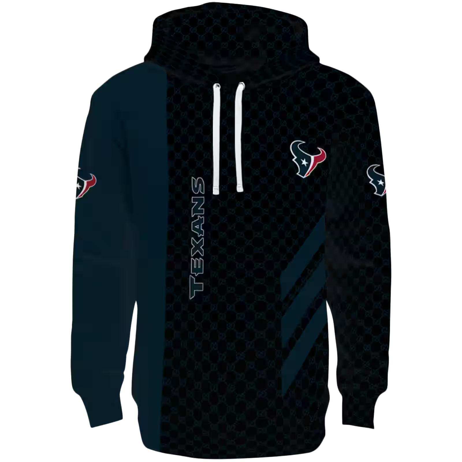 Houston Texans Monogram Pattern Blue Hoodie