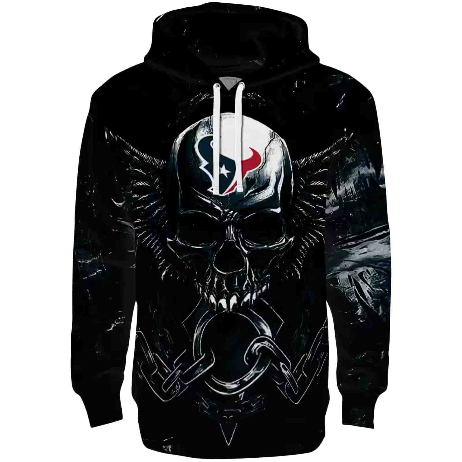 Houston Texans Skull Artwork Blue Black Hoodie