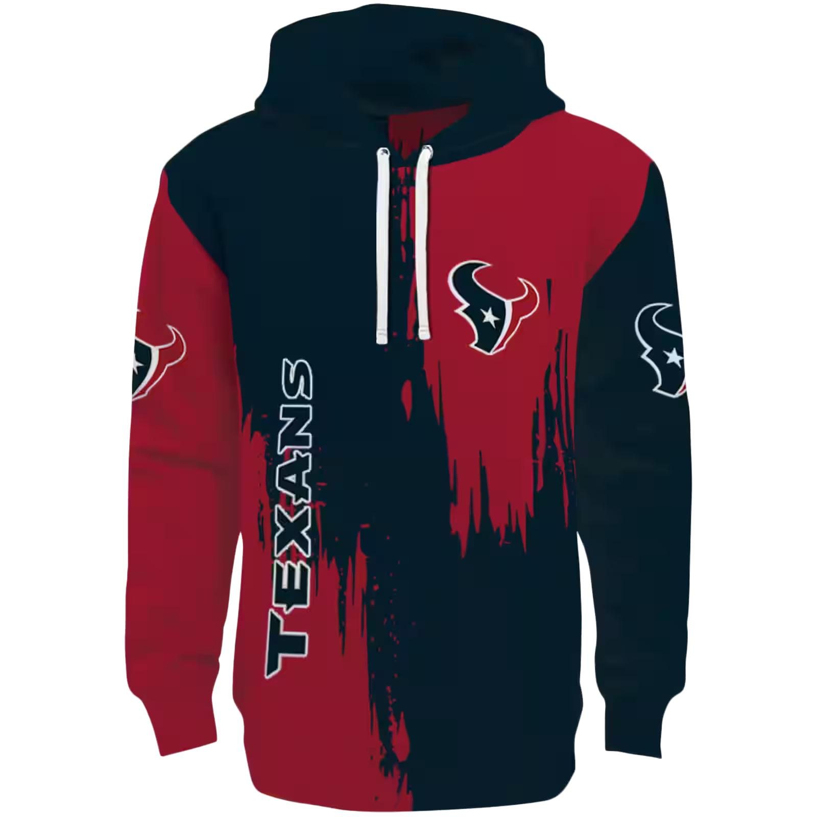 Houston Texans Splatter Effect Blue Hoodie