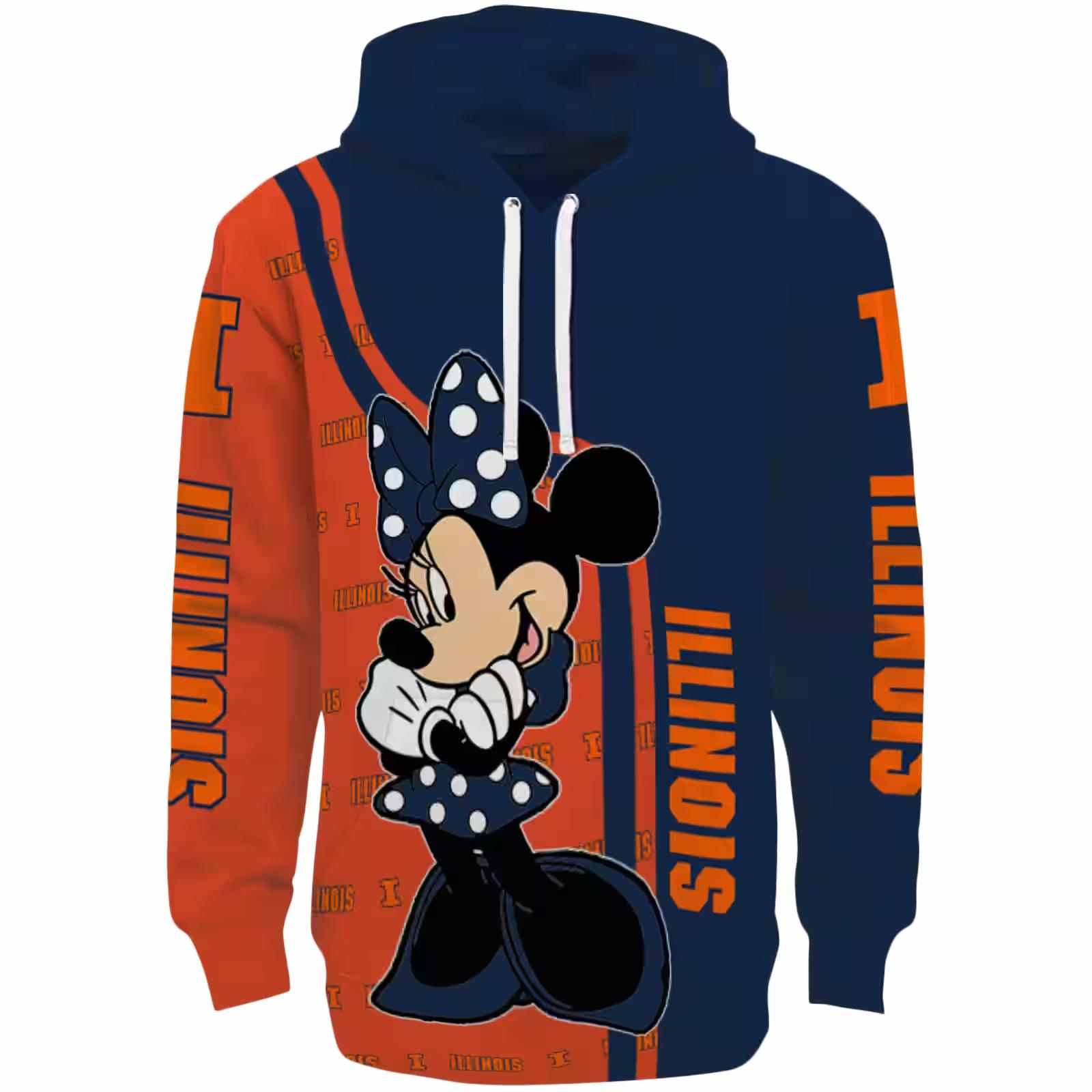 Illinois Fighting Illini Minnie Mouse Blue Hoodie