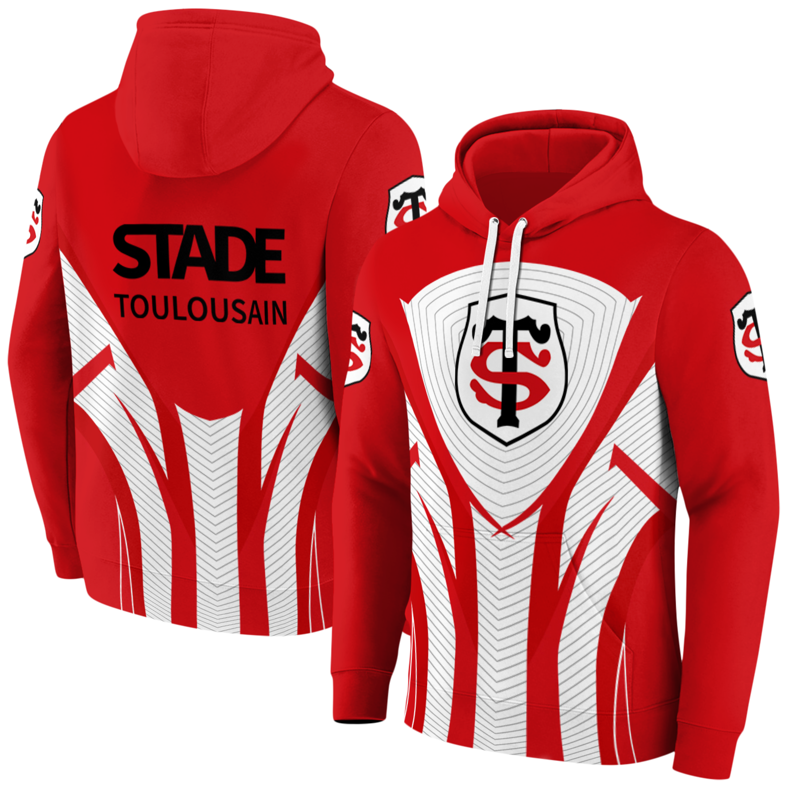 Stade Toulousain Red  White Hoodie