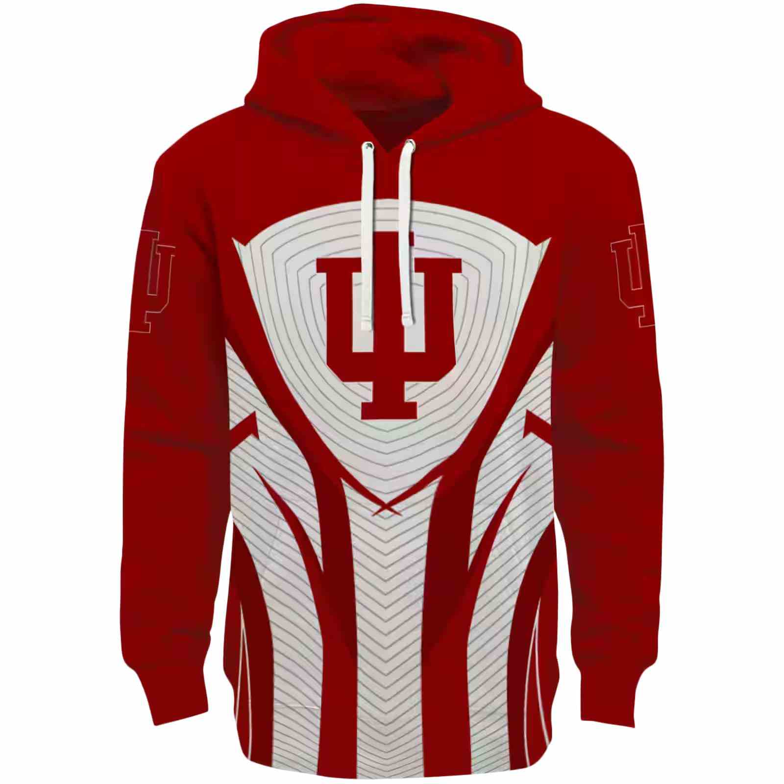 Indiana Hoosiers Concentric Lines Red Black Hoodie