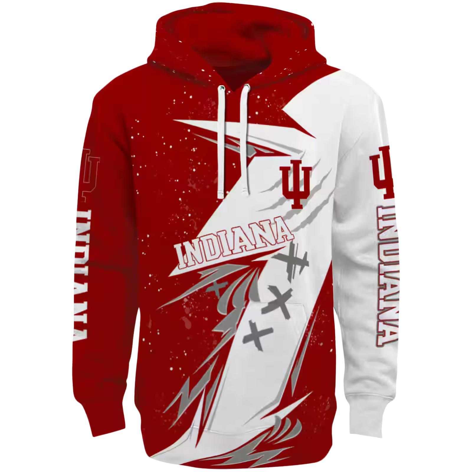 Indiana Hoosiers Dynamic Slash Red White Hoodie