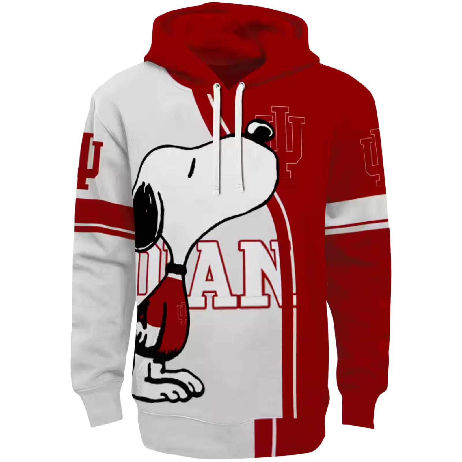 Indiana Hoosiers Playful Snoopy Red Hoodie