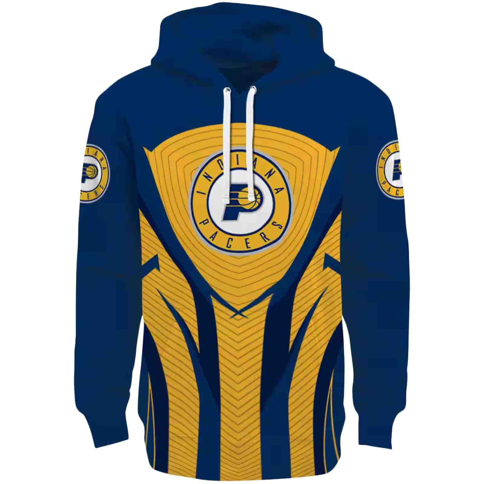 Indiana Pacers Concentric Lines Blue Black Hoodie