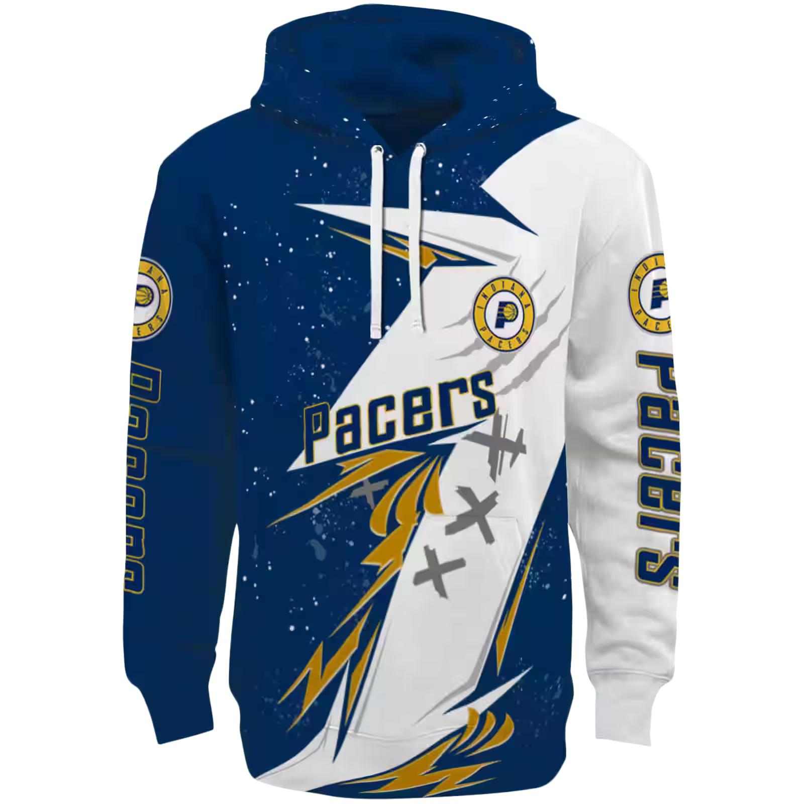 Indiana Pacers Dynamic Slash Blue White Hoodie