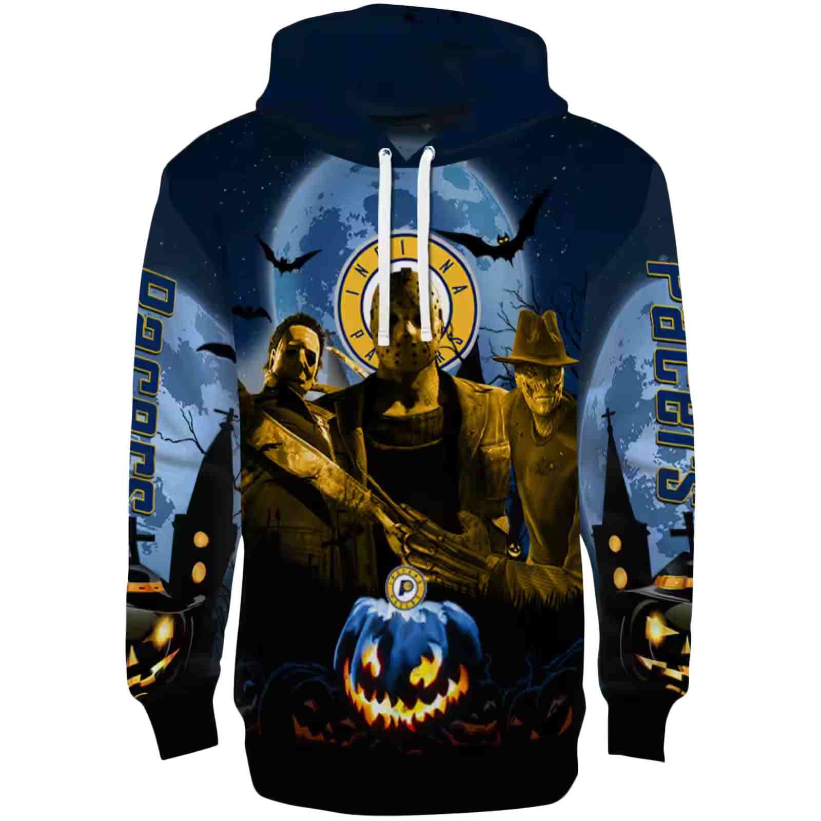 Indiana Pacers Halloween Vibes Blue Black Hoodie