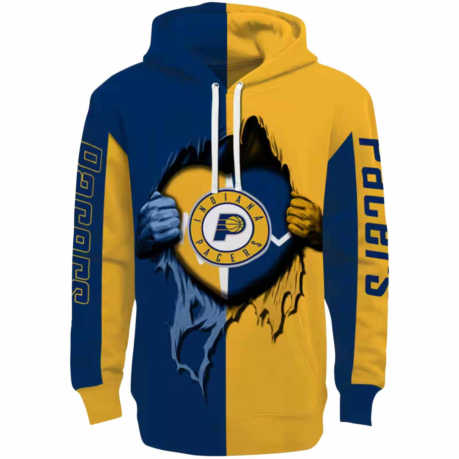 Indiana Pacers Heartbeat Graphic Blue Hoodie