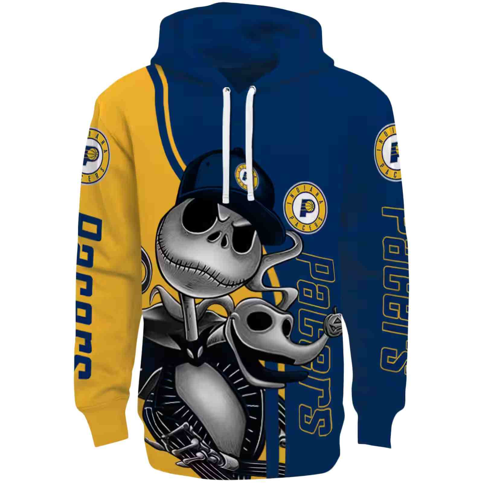 Indiana Pacers Jack Skellington Blue Hoodie